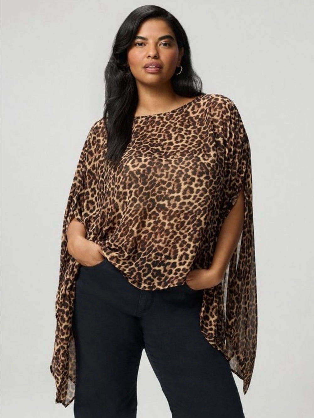 Torrid 1X chiffon poncho top